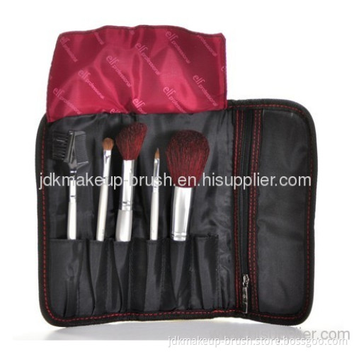5pcs High Quality Goat Hair Makeup Brush Set With Pouch